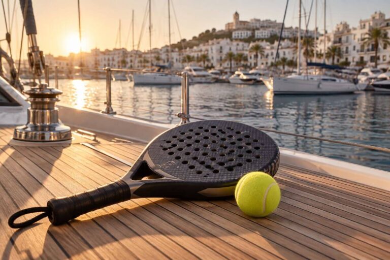 Padel on a Spanish Marina Deck